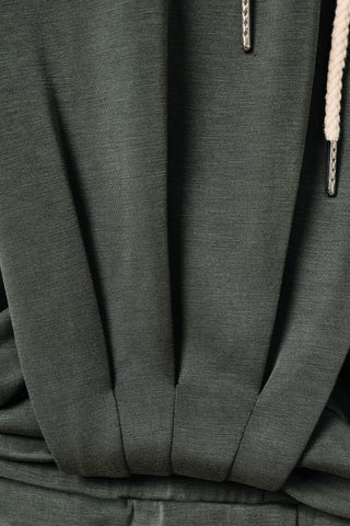 Halley Green Front Pleat Hoodie