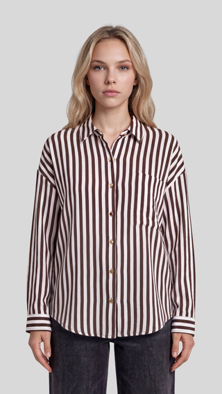 Lark Brown Stripe Blouse