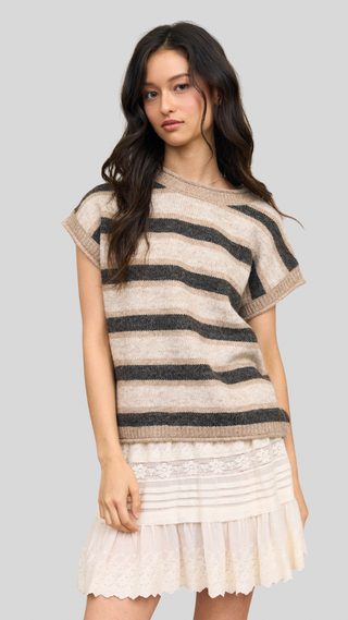 Hollis Taupe/Grey Stripe Sweater