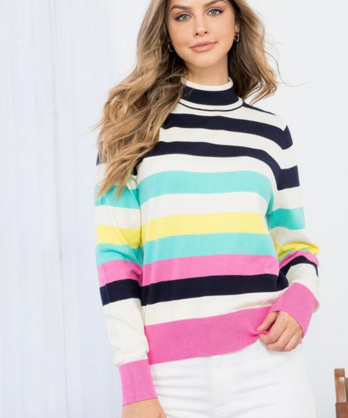 Alexa Multi Stripe Sweater - Shop Pink Suitcase