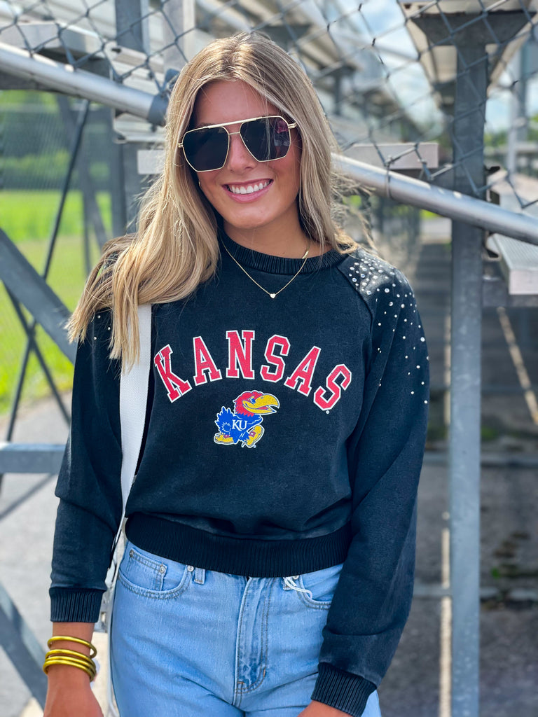 Ada Kansas Studded Charcoal Pullover