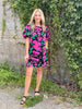 Emily Black/Pink Print Dress