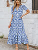 Beth Blue Geo Print Dress