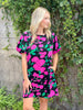 Emily Black/Pink Print Dress