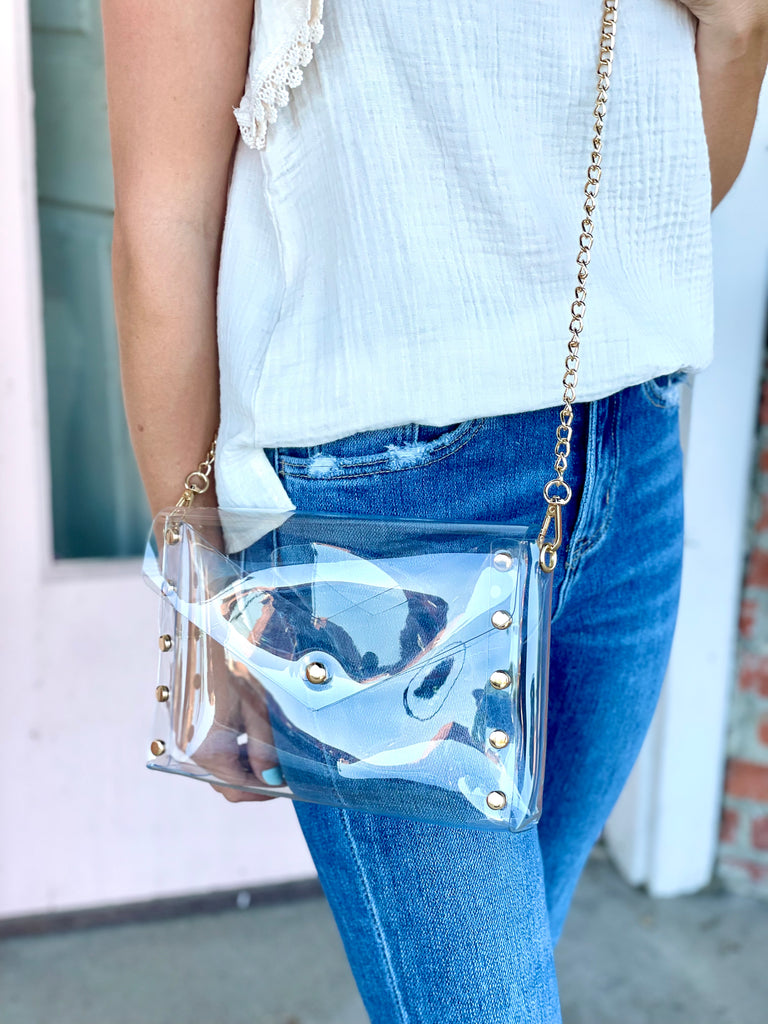 Mimi Clear Bag w Gold Accents