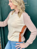 Katelyn Oatmeal/Taupe Color Block Sweater - Shop Pink Suitcase