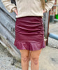 Brittani Wine Leather Skirt